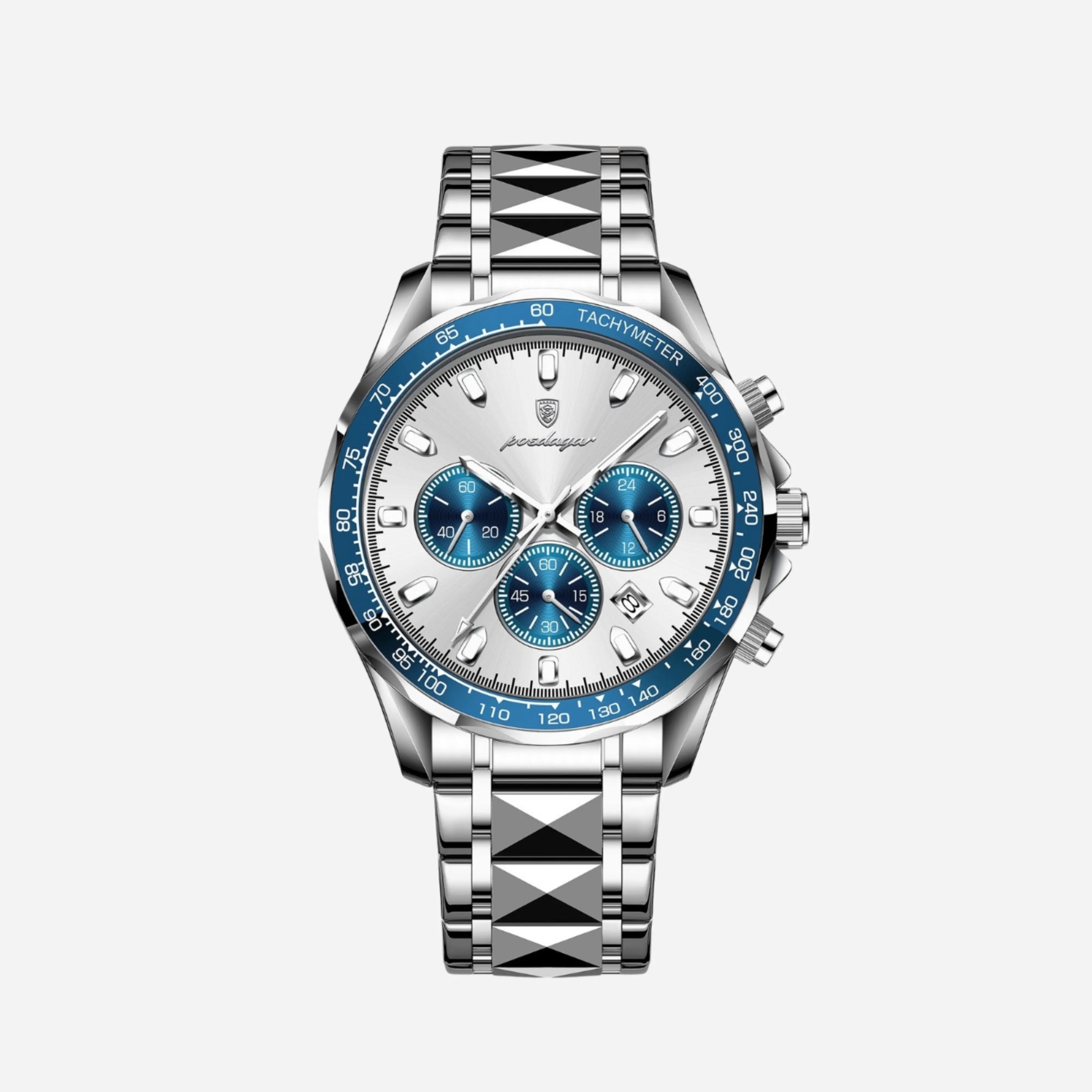 Luxuriöse Herren-Sportuhr mit wasserdichtem Quarzwerk und Chronograph