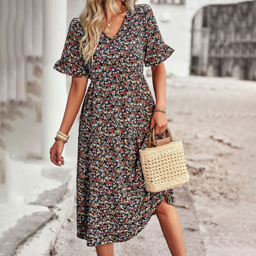 Elegantes geblümtes Minikleid für Frauen
