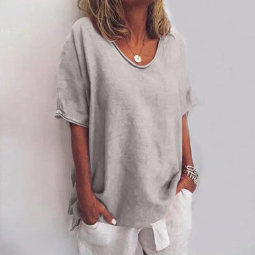 KATHIE - LOCKERES T-SHIRT MIT RUNDHALSAUSSCHNITT