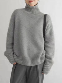 Gemütlicher weicher Strickpullover mit Rollkragen für herbstliche Schichten