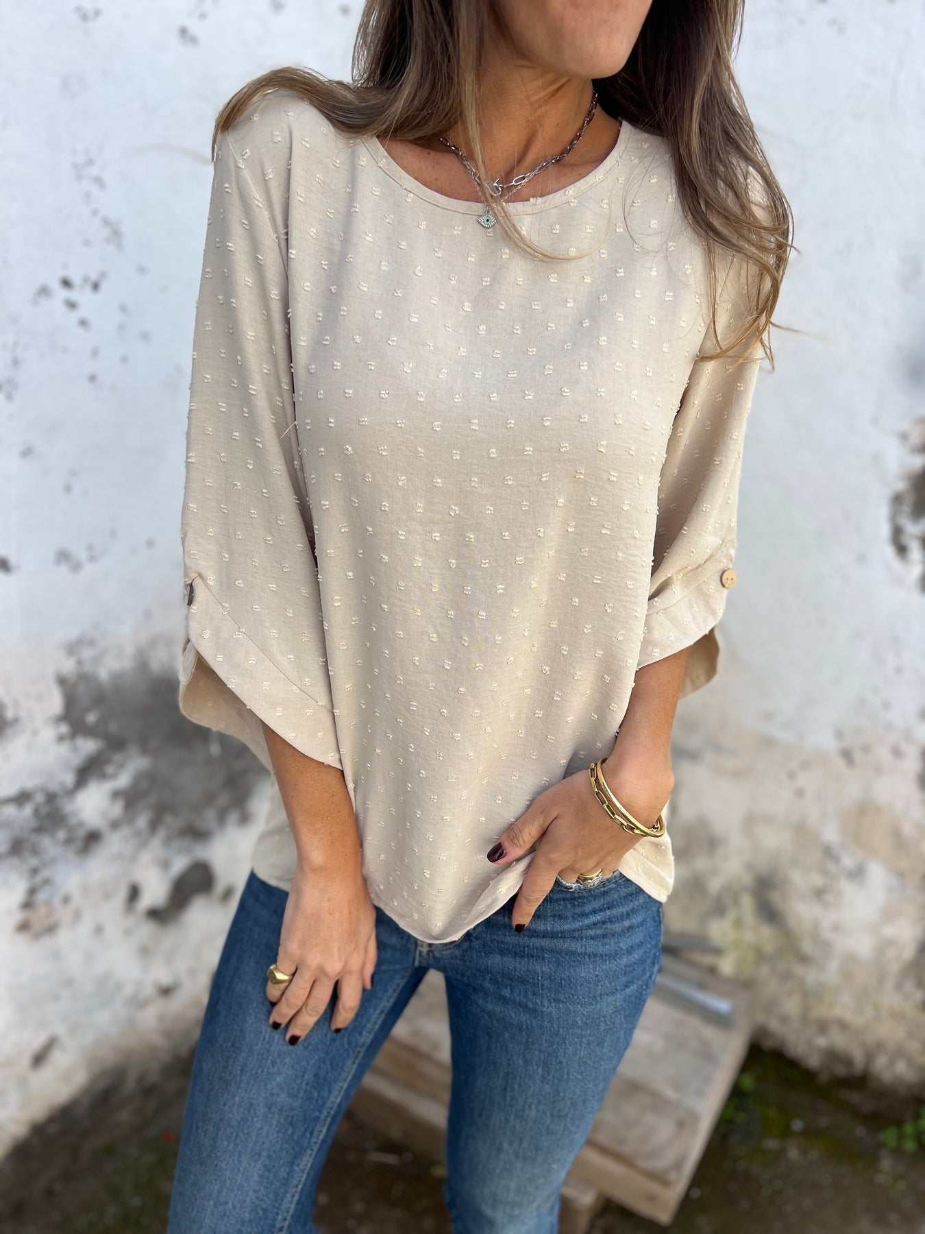 BENEDICTE - LOCKERE BLUSE MIT ÄRMELN