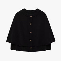 Chloë | Strick-Cape mit Knöpfen und Gestuftem Saum