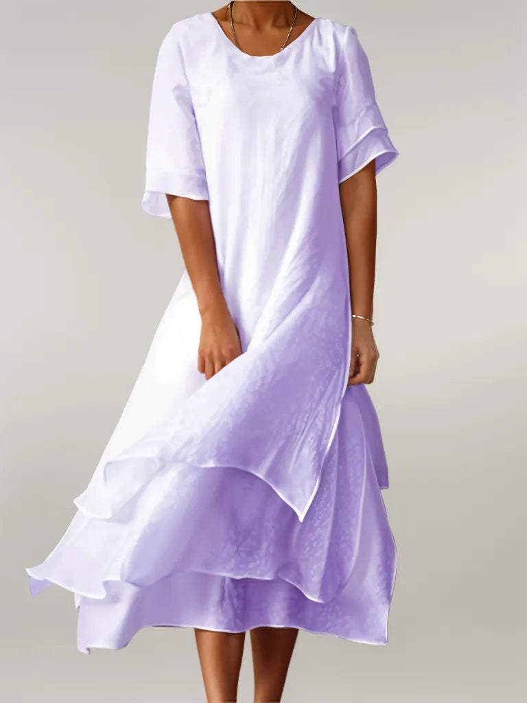 einfarbiges Maxikleid