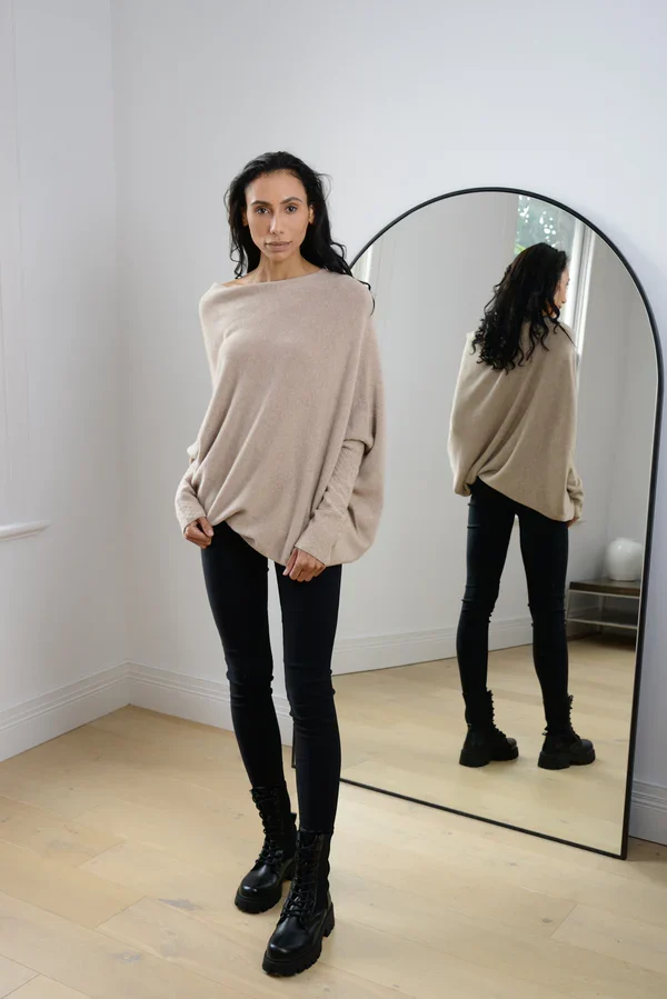 Asymmetrisch Drapierter Pullover