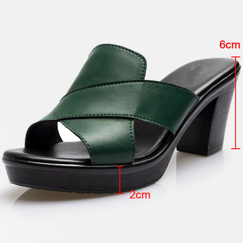 Damen Chunky Platform High Heel Sandalen