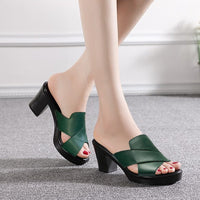 Damen Chunky Platform High Heel Sandalen