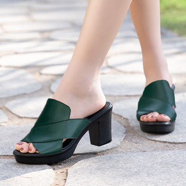 Damen Chunky Platform High Heel Sandalen