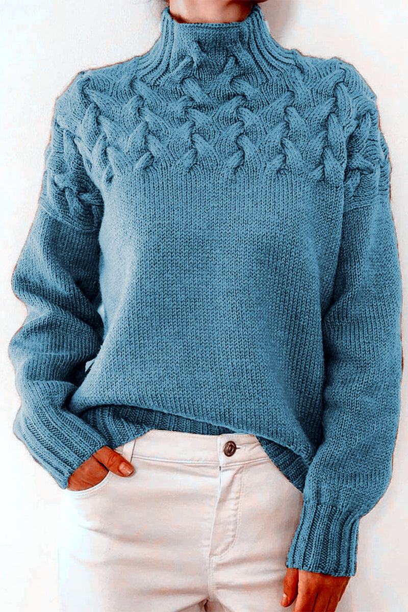 Lässige Rollkragenpullover aus festem Gewebe