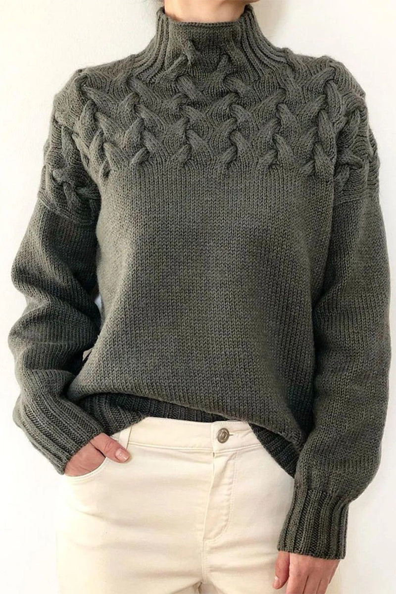 Lässige Rollkragenpullover aus festem Gewebe