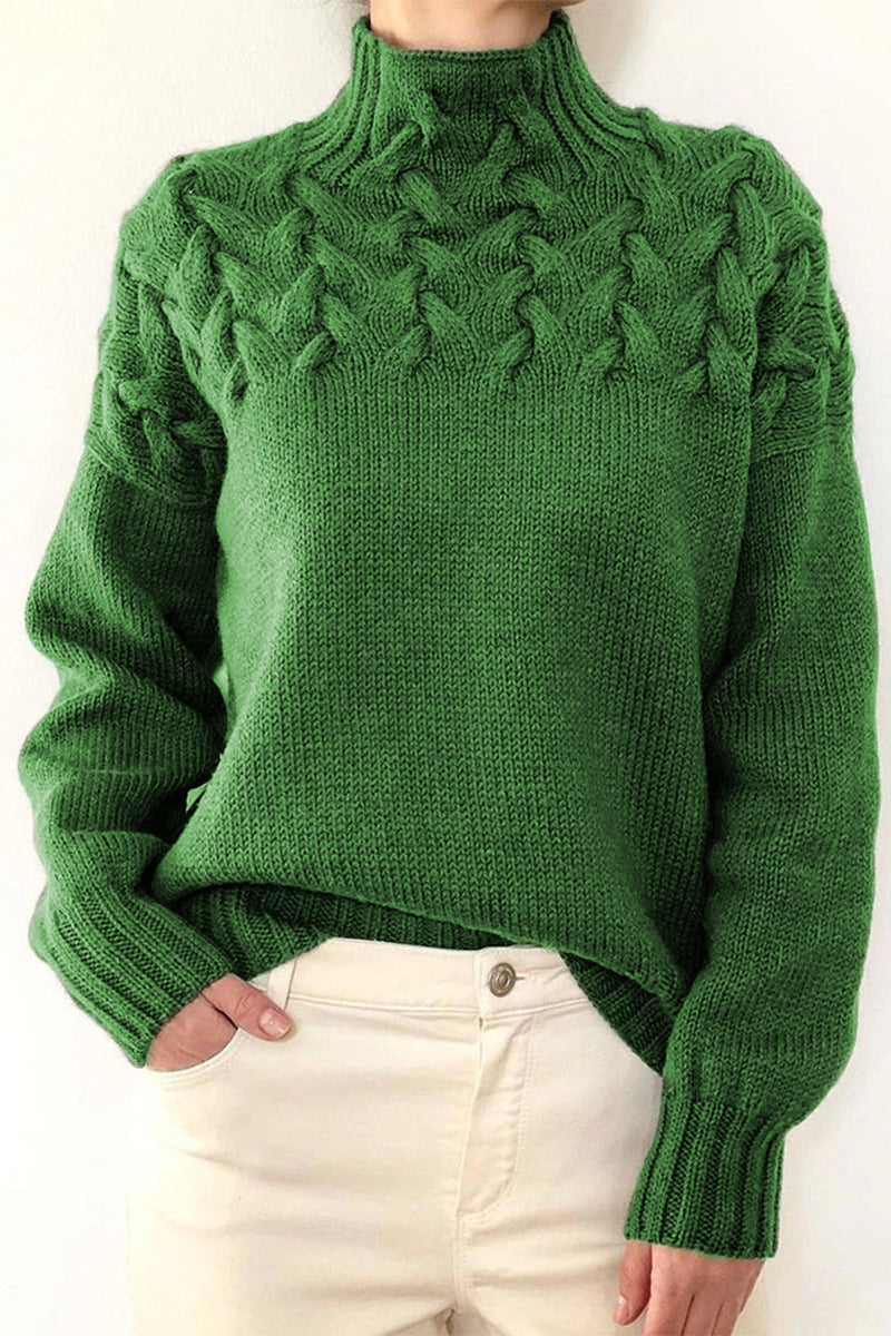Lässige Rollkragenpullover aus festem Gewebe