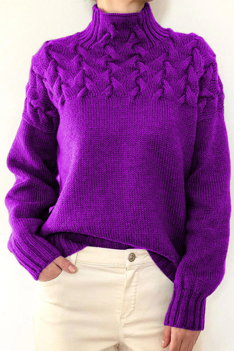 Lässige Rollkragenpullover aus festem Gewebe