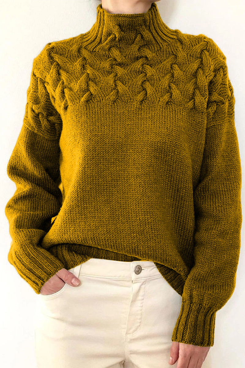 Lässige Rollkragenpullover aus festem Gewebe