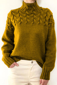 Lässige Rollkragenpullover aus festem Gewebe