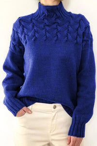 Lässige Rollkragenpullover aus festem Gewebe