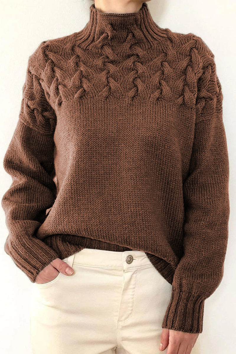 Lässige Rollkragenpullover aus festem Gewebe