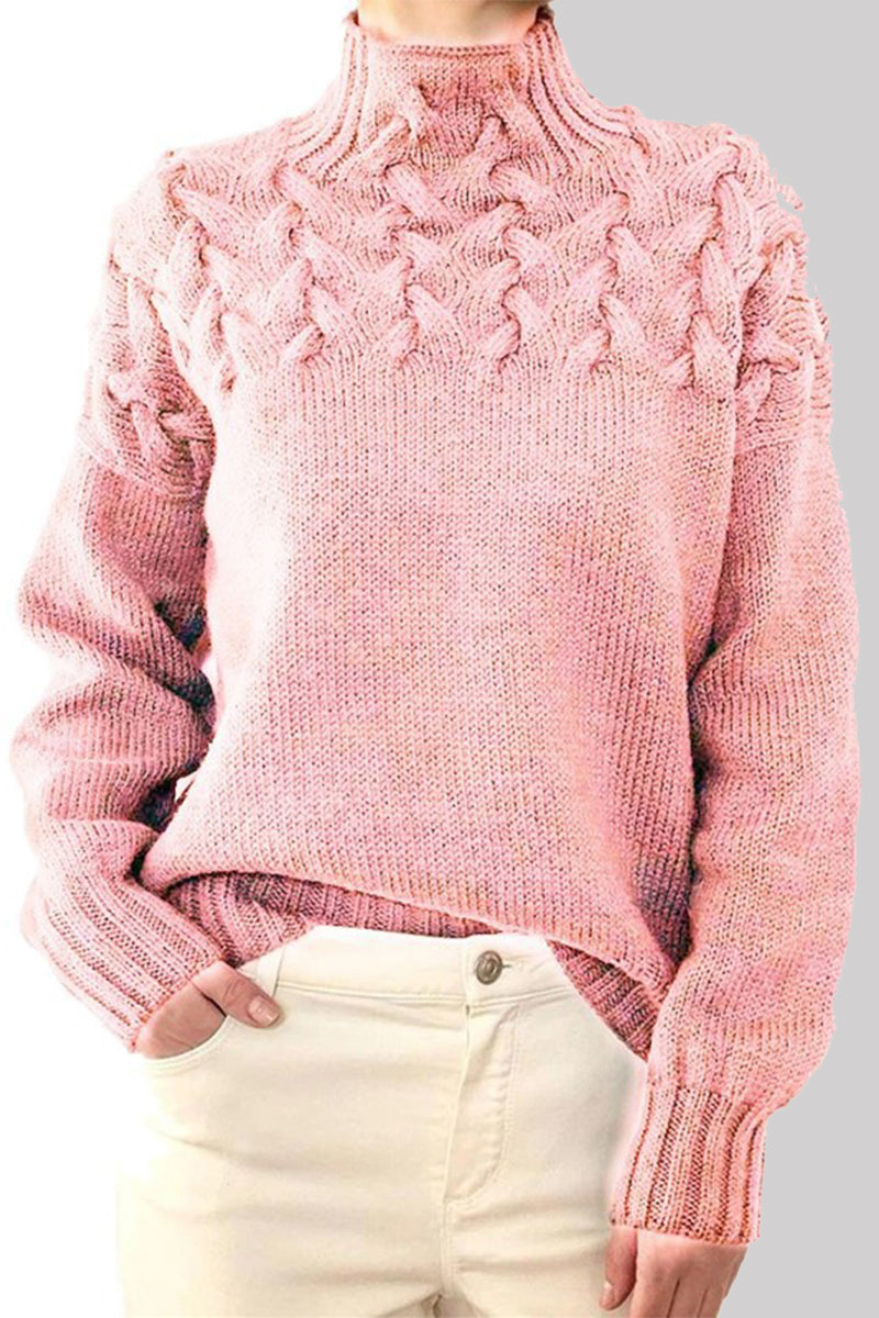 Lässige Rollkragenpullover aus festem Gewebe