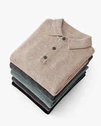 Bennett | Luxuriöser Herren Kaschmirpullover mit Polokragen & Knopfleiste