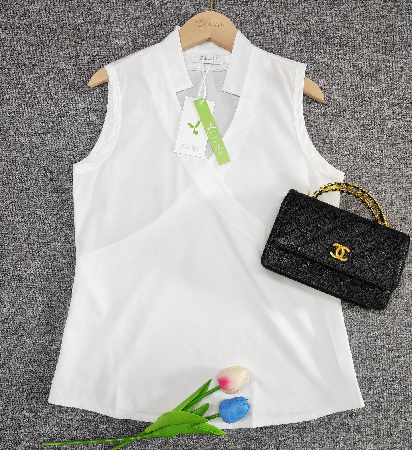 Elegantes ärmelloses einfarbiges Top