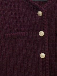 Senta | Strukturierte Strickjacke mit goldenen Knöpfen