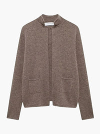Irma | Strickjacke mit offener Vorderseite und hohem Kragen