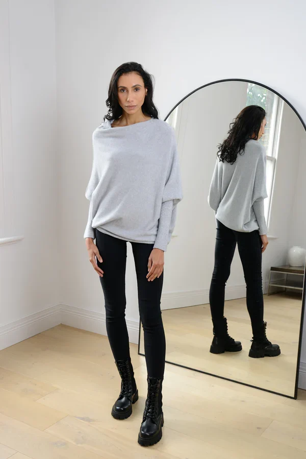 Asymmetrisch Drapierter Pullover