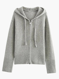 Kornelia | Strickjacke mit Kapuze und Reißverschluss