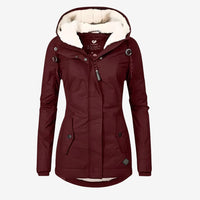 Beate - Wasserdichte Lange Jacke mit Kapuze und Futter