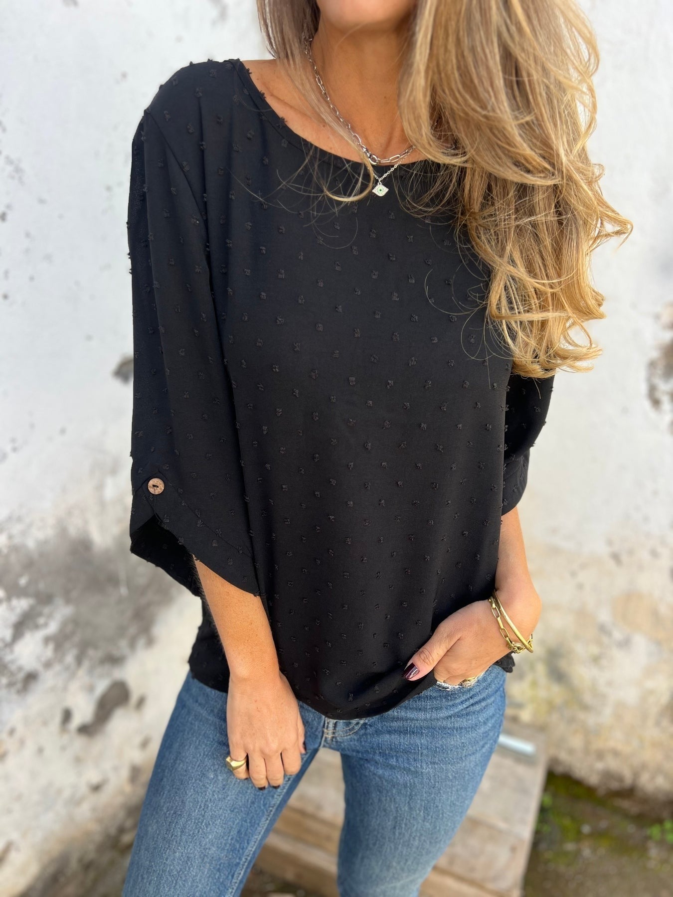 BENEDICTE - LOCKERE BLUSE MIT ÄRMELN
