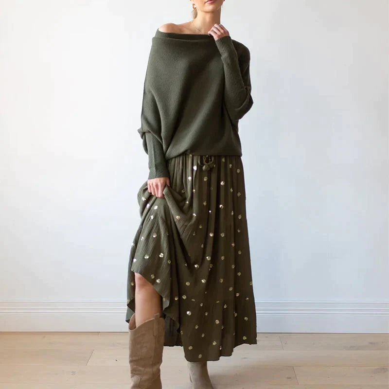 Asymmetrisch drapierter Pullover