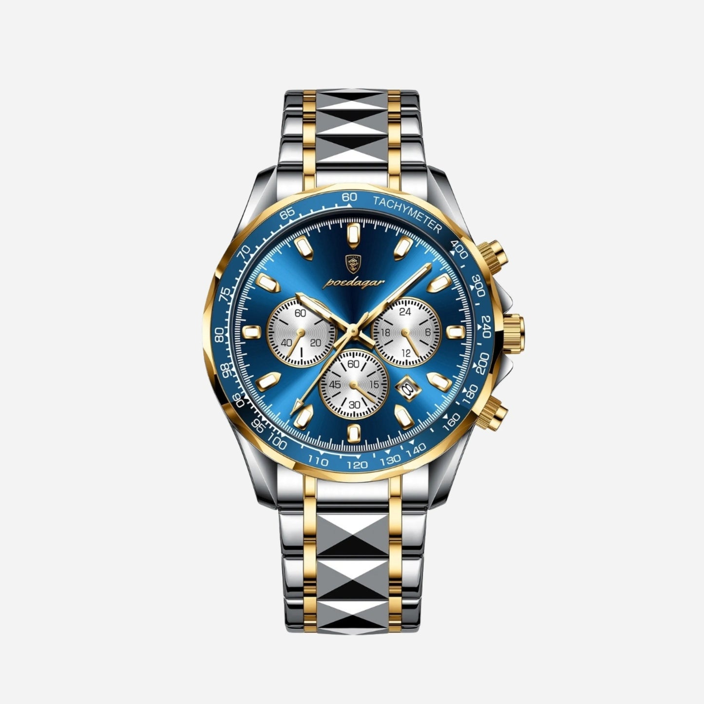 Luxuriöse Herren-Sportuhr mit wasserdichtem Quarzwerk und Chronograph