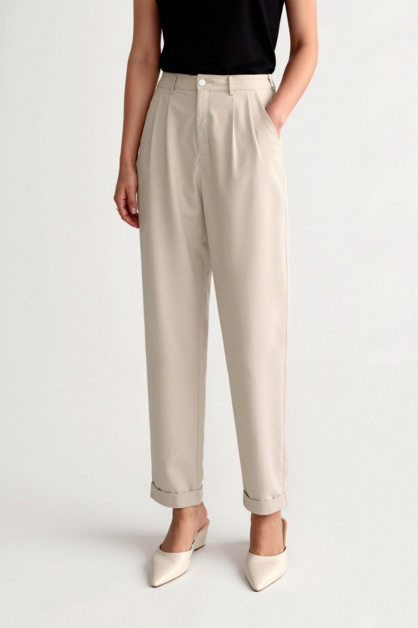 Klassische Wide-Leg Hose mit hohem Bund für stilvolle Outfits