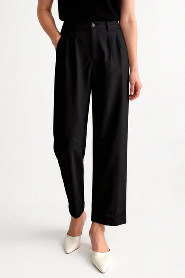Klassische Wide-Leg Hose mit hohem Bund für stilvolle Outfits