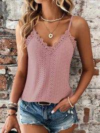 Sizzle Öse Kontrast Spitze Cami Top