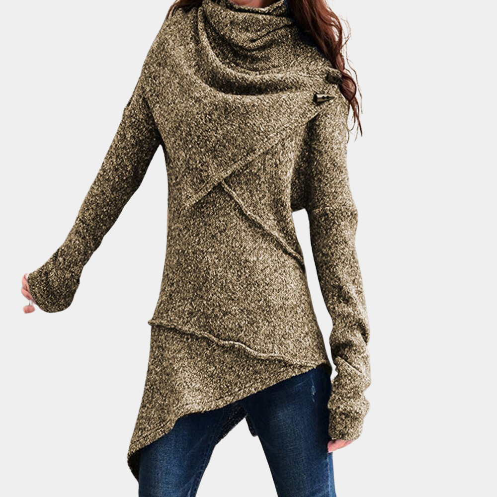 Lola - Stilvolle Asymmetrische Strickpullover für Damen