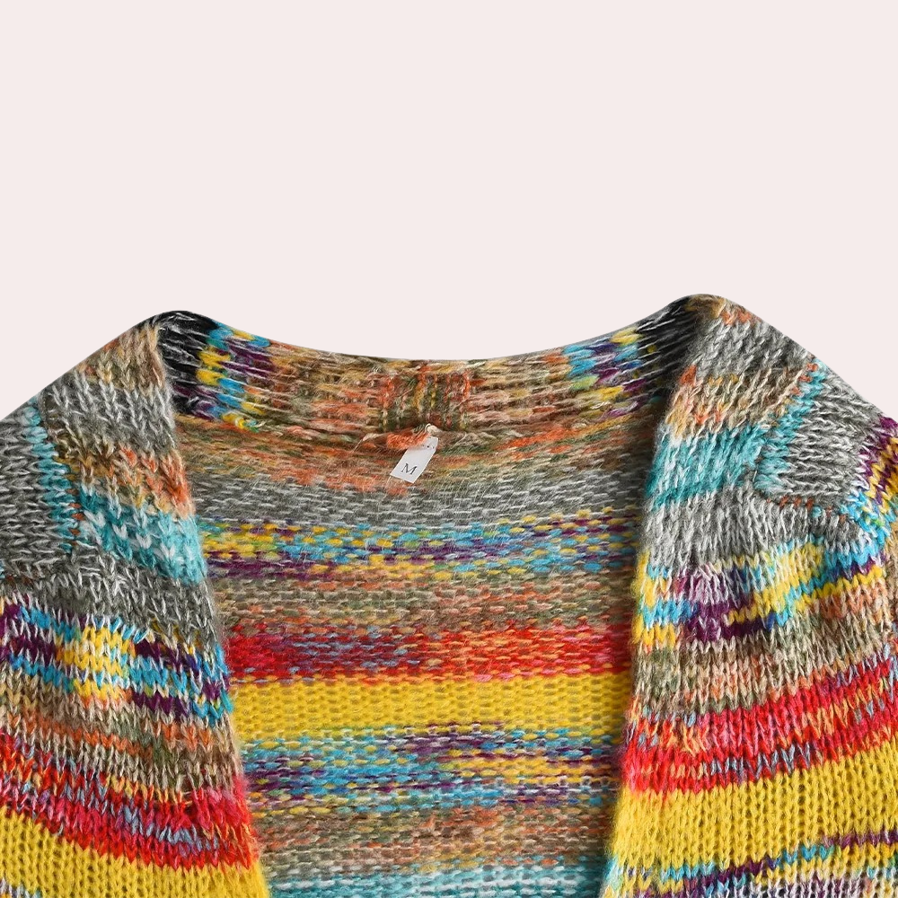 Lina - Lebendige Strickjacke für Damen mit modischem V-Ausschnitt