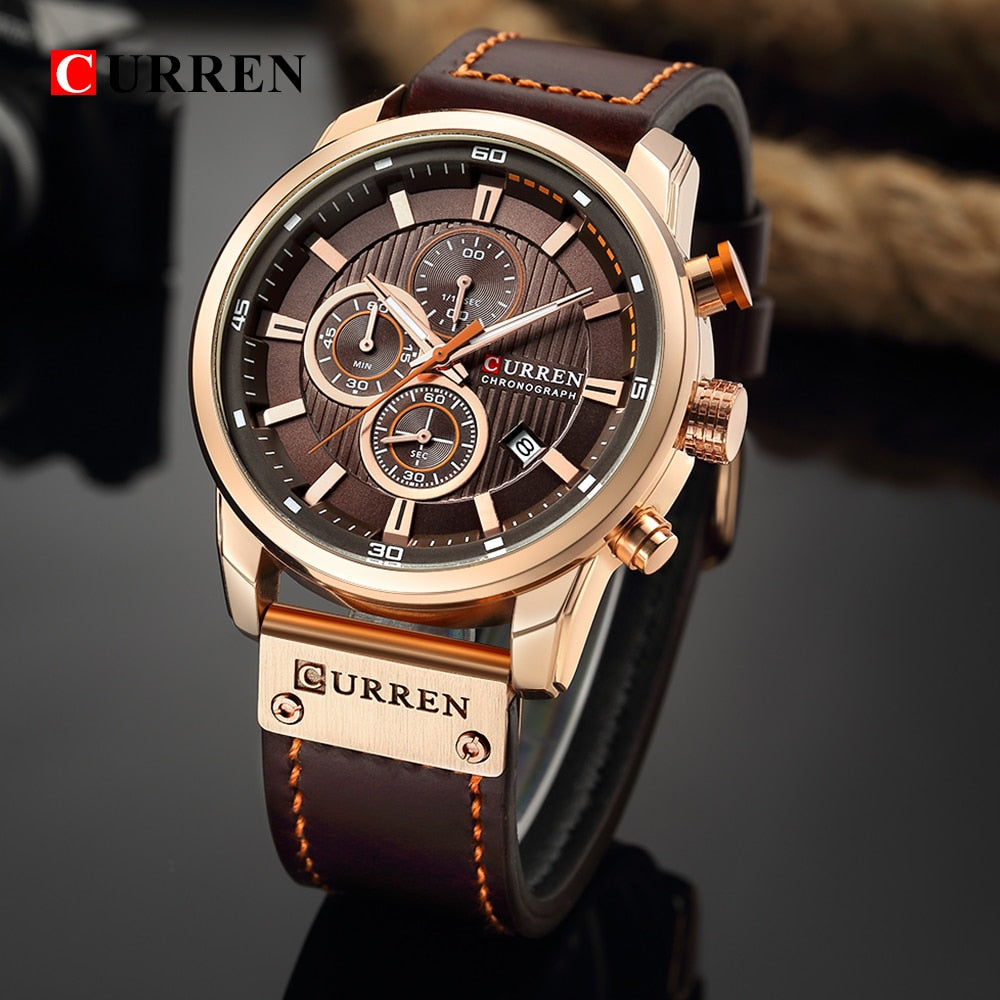 Luxus-Uhr mit Lederarmband