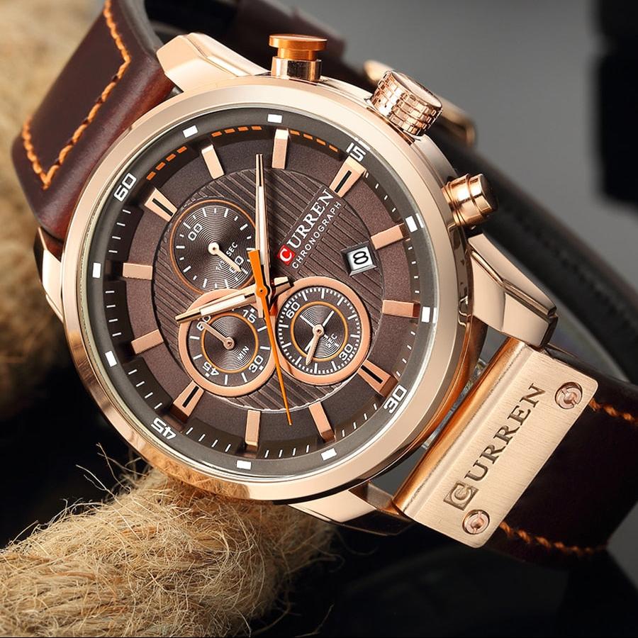 Luxus-Uhr mit Lederarmband