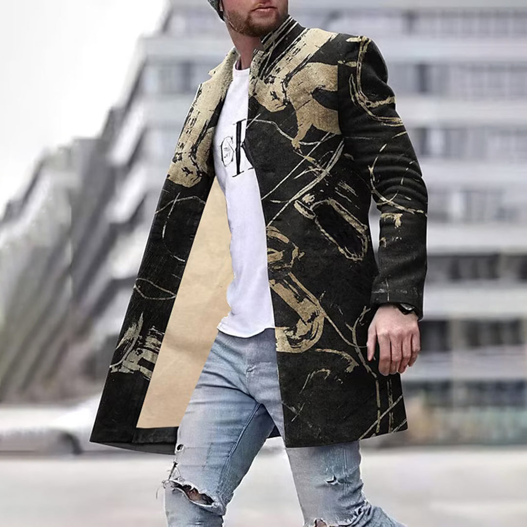 Stilvoller langer Mantel für Männer - JOHN