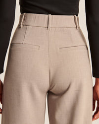 Elegante High-Waist Wide-Leg Hose in Sand mit zeitlosem Business-Look