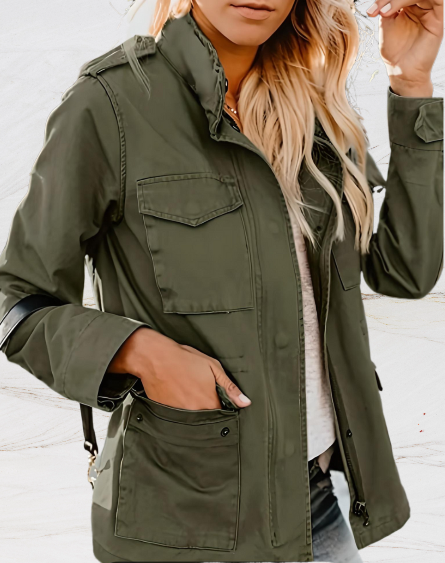 Nora - Elegante Langarmjacke mit vier funktionellen Taschen für Frauen