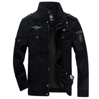 Herren Freizeitjacke im Military-Stil mit Stehkragen und Taschen