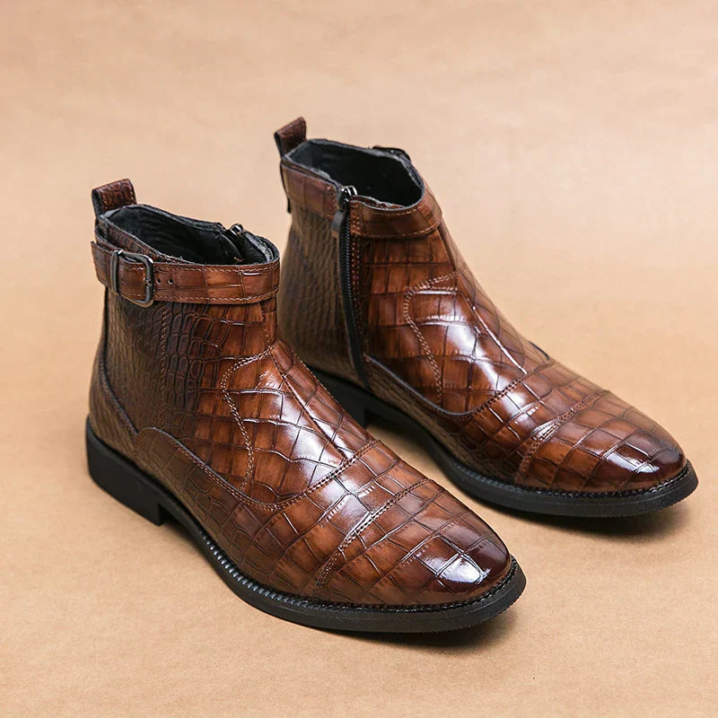 Dylan | Stiefeletten mit Schnalle aus Kunstleder