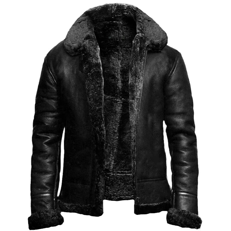 René™ - Moderne Leder- und Wolljacke