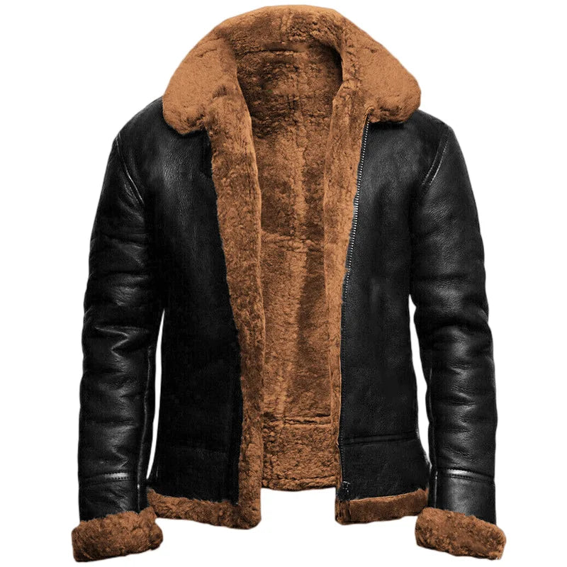 René™ - Moderne Leder- und Wolljacke