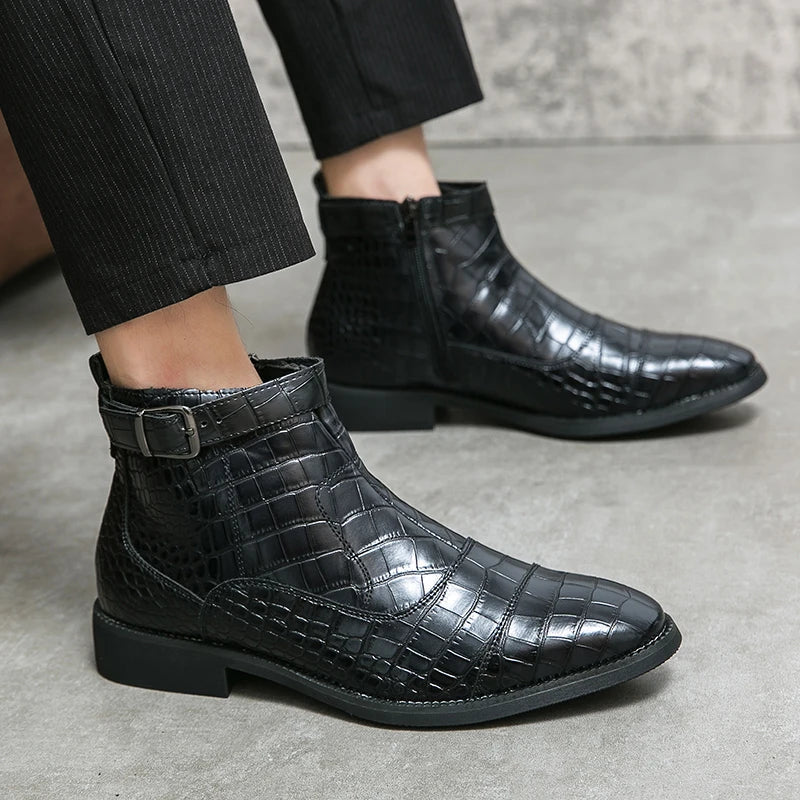 Dylan | Stiefeletten mit Schnalle aus Kunstleder