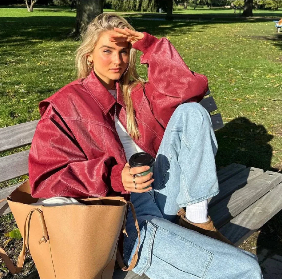Pauline™ - Übergrößen-Lederjacke