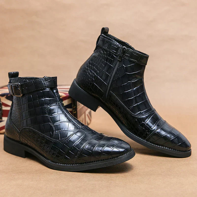 Dylan | Stiefeletten mit Schnalle aus Kunstleder