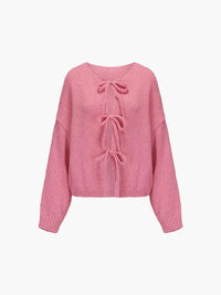 Rahel | Weiche Strickjacke mit Schleife