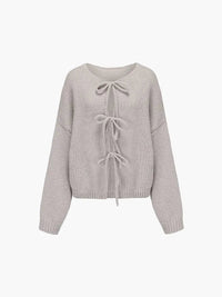 Rahel | Weiche Strickjacke mit Schleife