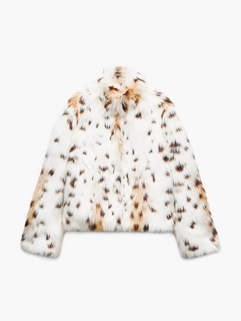 Audrey™ - Pelzjacke mit Leopardenmuster
